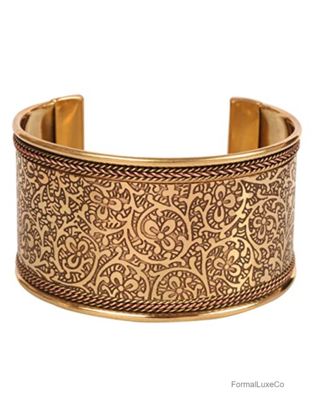 Handcrafted Copper Brass Cuff Bracelet Adjustable Unisex